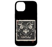 Masque Japonais Oni Yokai avec Impression sur Bois Vintage Coque pour iPhone 14 Plus