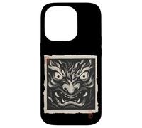Masque Japonais Oni Yokai avec Impression sur Bois Vintage Coque pour iPhone 14 Pro