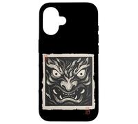 Masque Japonais Oni Yokai avec Impression sur Bois Vintage Coque pour iPhone 16