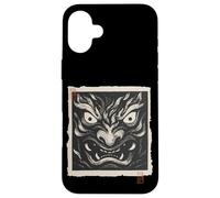 Masque Japonais Oni Yokai avec Impression sur Bois Vintage Coque pour iPhone 16 Plus