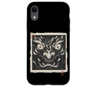 Masque Japonais Oni Yokai avec Impression sur Bois Vintage Coque pour iPhone XR