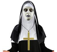 Masque la Nonne, Masque Effrayant Adulte, Masque Latex Halloween Realiste, Déguisement de la Nonne pour Halloween, Mardi Gras (B)