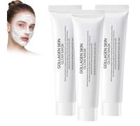 Masque laiteux coréen, masque facial peel enveloppant au collagène, hydratant et éclaircissant, éclat et rajeunissement de la peau, améliore l'élasticité pompe la peau affaissée (3 Pcs)