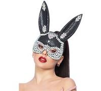 masque lapin sequins noirs bijoux adulte - smiffys 53010 Noir