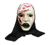 Masque Latex Horreur pour Halloween Fêtes d'halloween, farces et grimaces effrayantes et Invocation d'âmes (Black, 16.5cm)