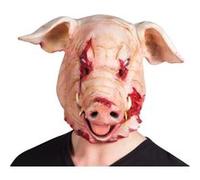 masque latex intégral cochon sanglant - boland 97519 Rouge