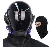 Masque LED Bleu Futuriste Réglable - Masque Cyber Mask pour Adultes Cosplay, Disco, Fêtes d'Anniversaire