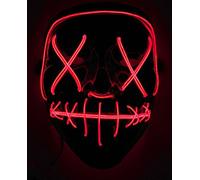 Masque LED Halloween Meurtre-Nuit noir-rouge