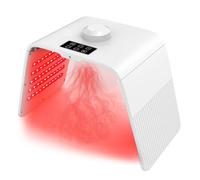 Masque LED pour le visage - 7 couleurs - Lampe de luminothérapie rouge pliable pour le visage et le corps - Machine de thérapie de lumière LED avec fonction de brouillard - Utilisation à la maison et