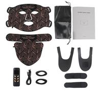 Masque LED pour le visage et le cou avec lampe à lumière rouge, 7 couleurs de lumière + lumière proche infrarouge, appareil de soin avec contrôleur pour tous les types de peau à la maison, soin de la