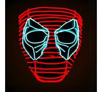 Masque LED Rouge et Bleu | Qualité Premium | Plastique Rigide | 3 Modes de Clignotements | Masque LED | Cosplay | Halloween | Néon | 100% Horreur | 100% Fun | OriginalCup®
