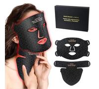 Masque LED Visage & Cou Luminothérapie, Masque de Thérapie par la Lumière Rouge Anti-Âge Infrarouge + Rouge Silicone Rechargeable IPX10 | Tous Types de Peau