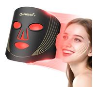 Masque LED Visage Luminothérapie: 400 Perles LED pour l’Anti-âge & la Régénération de la Peau avec 4 Couleurs pour Soin Professionnel à Domicile avec Minuterie & Télécommande & Protection des Yeux