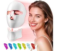 Masque LED Visage Luminothérapie, Masque à Lumière Rouge Rechargeable USB-C, Masque Facial LED pour Soins de la Peau, Maison, Voyage et Yoga
