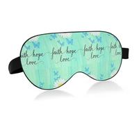 Masque lesté pour les yeux de voyage essentiel avec bande élastique réglable occultant, rafraîchissant, foi, espoir, amour, marguerite, papillon, bois, nuit de sommeil
