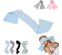 Masque lesté pour les yeux relaxant, masque de sommeil de voyage avec perles et coton, utilisation double face, masque de sommeil pour homme et femme avec poids long, compact pour le train et la