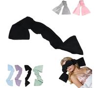 Masque lesté pour les yeux relaxant, masque de sommeil de voyage avec perles et coton, utilisation double face, masque de sommeil pour homme et femme avec poids long, compact pour le train et la