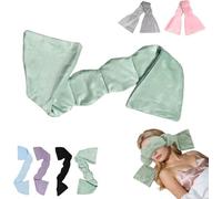 Masque lesté pour les yeux relaxant, masque de sommeil de voyage avec perles et coton, utilisation double face, masque de sommeil pour homme et femme avec poids long, compact pour le train et la