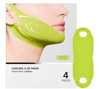 Masque Lifting « V-Face » au Cactus : Contouring 3D & Fermeté | Hydratant, Nourrissant & Apaisant | Adapté à tous les types de peau | Lot de 4 pièces
