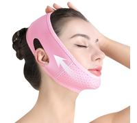 Masque Lifting Visage V Line,Bande Anti Double Menton Réutilisable, Effet Raffermissant & Amincissant,Bande Raffermissante Visage Respirante,Confortable et Respirant,Femme & Homme,Rosa