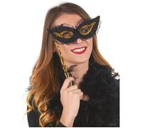 Masque Loup Dentelles et Baguette Noir - Smiffy's - Mixte - Intérieur - Blanc - Enfant - A partir de 3 ans
