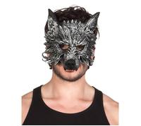 Boland 97516 Demi-masque de loup-garou pour adulte, gris, taille unique, 1 pièce