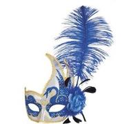 Masque Loup Plume Bleu bleu