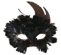 masque loup plume corbeau clous steampunk adulte - générique 23373 Noir