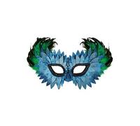 masque loup plume vert écaille irisé bleu adulte - générique 23387 Bleu