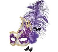 Masque Loup Plume Violet violet