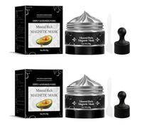 Masque magnétique riche en minéraux, nettoyant les pores, masque peel-off anti-points noirs, nettoyant en profondeur, exfoliant, apaisant et réparateur, adapté à tous les types de peau. (2pc)