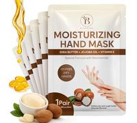 Masque Main Hydratant - Beurre de Karité et Huile de Jojoba - Lot de 6 | Rituel Spa de 30 Minutes à la Maison, Mains Plus Douces et Apaisées, Cadeau Bien-Être pour Toutes les Tailles - 6 Pcs