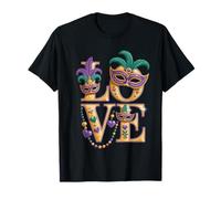 Masque Mardi Gras Love Beads Parade Cajun NOLA New Orleans T-Shirt