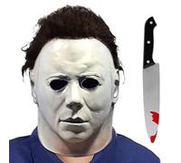 Masque Michael Myers pour enfants Demi-masque avec bande élastique Couteau Accessoire de costume d'Halloween conçu pour garçons et filles