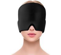 Masque Migraine 180° - Bonnet Migraine Relief Cap, Migraine Relief Cap Conception Monocouche, Headache Hat Les Sinus Et Le Stress, Poche de Glace en Gel Chaud Et Froid (Noir)