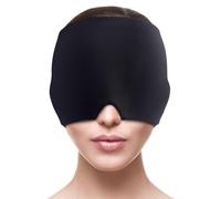 Masque Migraine, Double Couche Amélioré, Masque Anti Migraine pour le Visage, les Yeux à 360 Degrés, Rafraîchissant pour les Maux de Tête, les Yeux Gonflés, la Sinusite et la Tension Nerveuse, Noir