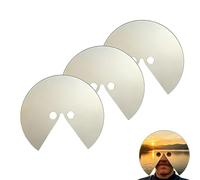Masque-Miroir - « Ce que je regarde » : Miroir frontal ludique et « anti-selfie », miroirs ronds créatifs à visage divisé, accessoire surréaliste à porter pour la photographie et l'art vidéo (3pcs)
