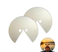 Masque-Miroir - « Ce que je regarde » : Miroir frontal ludique et « anti-selfie », miroirs ronds créatifs à visage divisé, accessoire surréaliste à porter pour la photographie et l'art vidéo (2pcs)