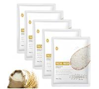 Masque modelant à la pâte de riz, masque visage hydratant et hydratant, extrait naturel de riz, nourrissant en profondeur, illuminant et revitalisant pour tous types de peau (5Pièce)