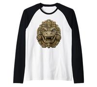 Masque Monstre de la Terre Maya Antique Pierre Relique Art Crocodile Manche Raglan