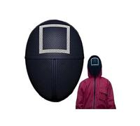 Masque Motif carré Cosplay Squid Game Noir 25 cm Noir G