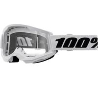 Masque moto couche 2 lunettes 100 % blanc