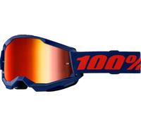 Masque moto couche 2 lunettes 100 % bleu