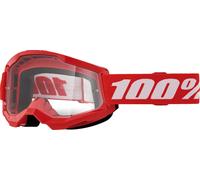 Masque moto couche 2 lunettes junior 100 % rouge