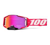 100% Masque moto cross Armega Hiper Kloug Verre miroir rose/rouge CAT2 TU