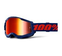 100% Masque Strata 2 – Orange, Bleu – Verre Red Mirror – CAT3 Navy