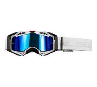Masque Motocross LS2 AURA PRO Noir Blanc Avec Lentille Iridium