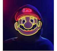 Masque néon Super Mario Bros - EL Wire - Rouge - Décoration de fête