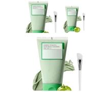 Masque nettoyant à l'argile verte, masque à l'argile verte purifiant à l'extrait de tomate verte, soin anti-sébum et anti-pores obstrués, exfoliant, pour tous types de peau