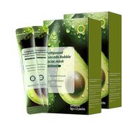 Masque Nettoyant Moussant Pour Le Visage À L'avocat Acide, Masque À L'argile Et À L'essence Nettoyante En Profondeur À Base D'acides Complexes, Riche En Niacinamide, Salicylique Et Centella (2pcs)